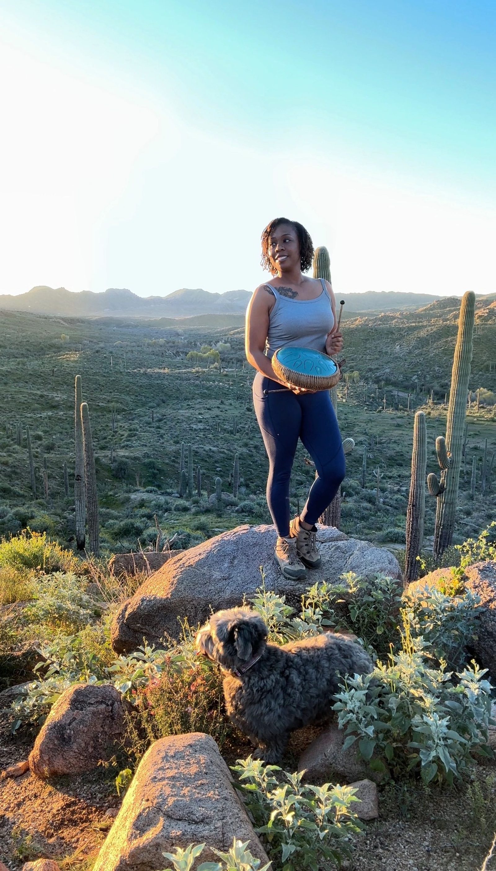 Ashlee Croft hiking in the Arizona desert