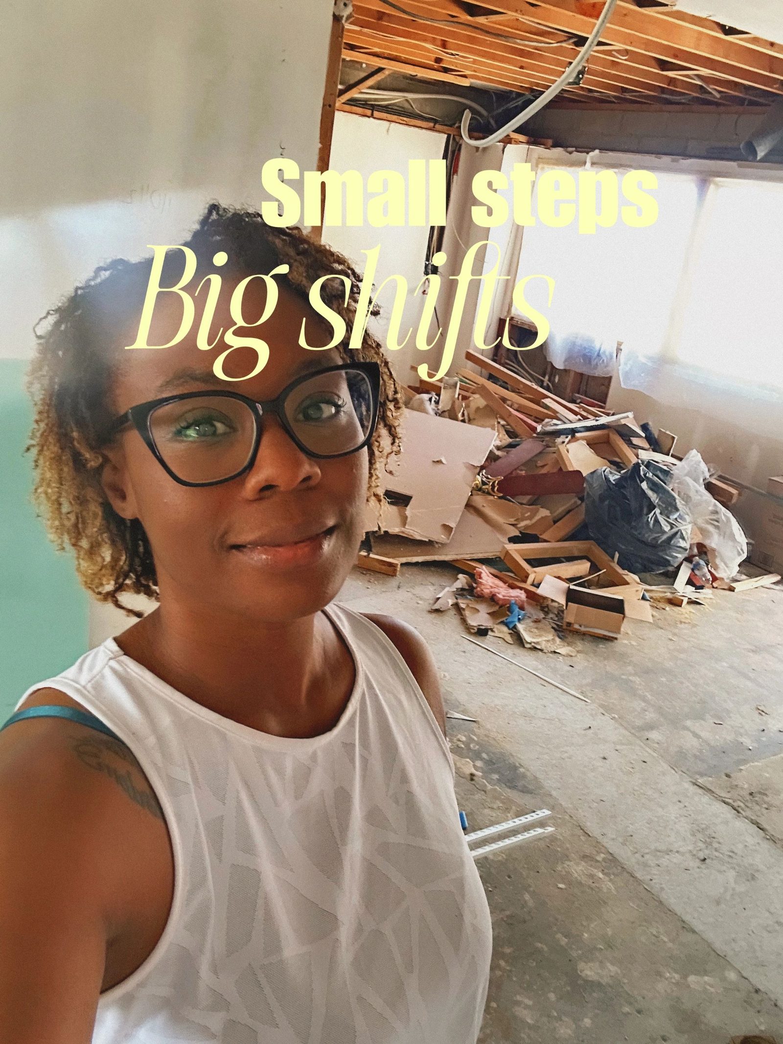 Ashlee Croft on site during demolition of one of her Arizona fix and flip projects