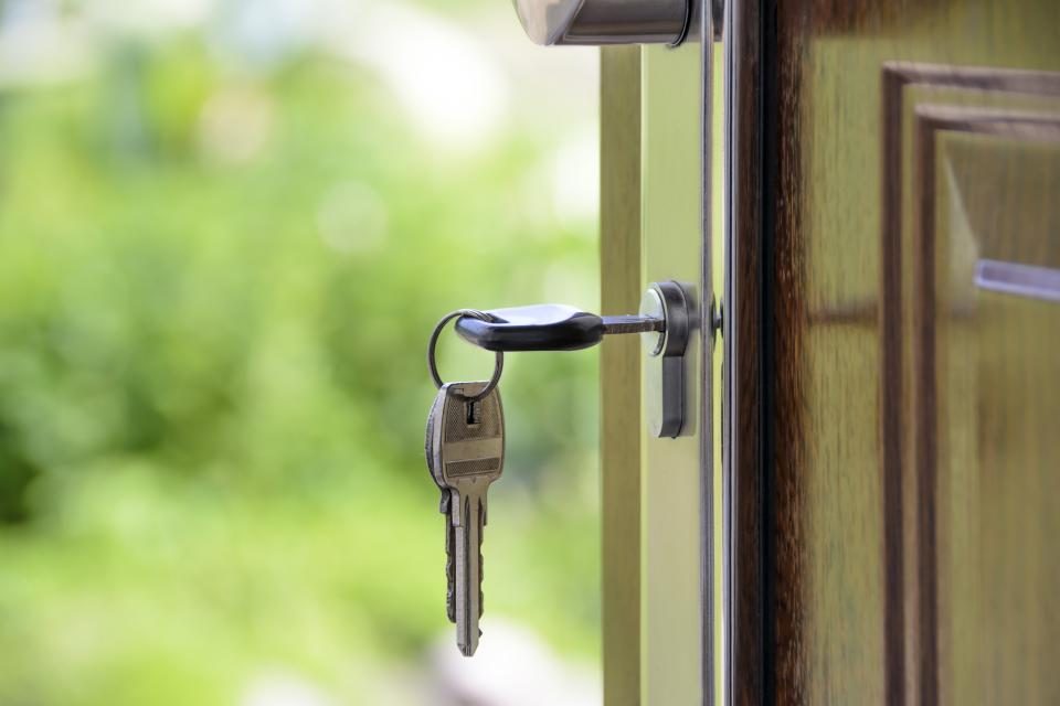 House keys in a front door